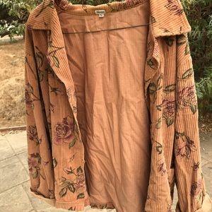 Floral Corduroy Brown Jacket Button Up | 5 for 25